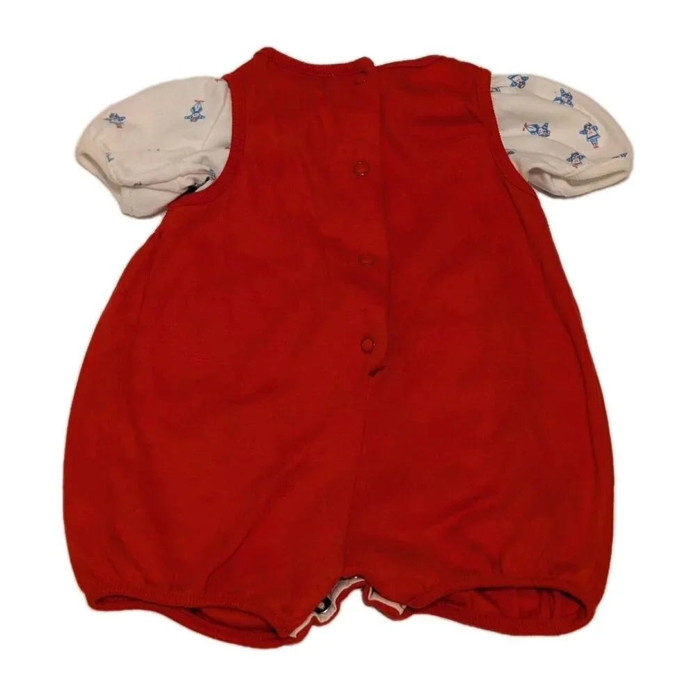 Vintage Unisex Oshkosh Red Bubble Romper & Top Size 12 Months Boy & Girl Sailors